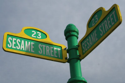 A 123 Sesame Street Sign
