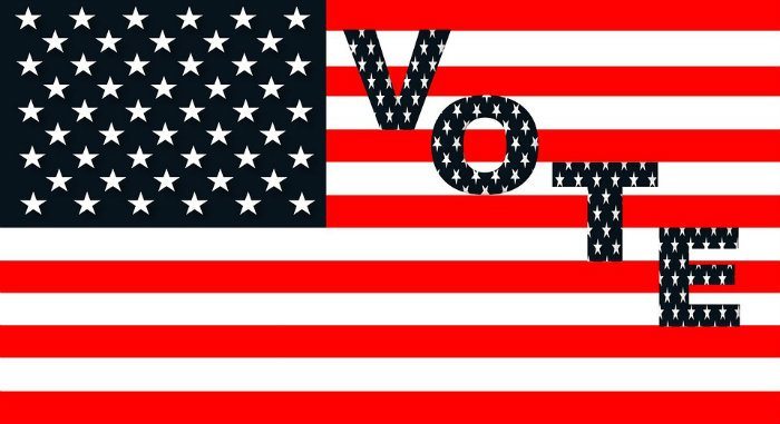 USA flag with vote 