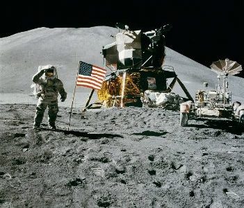 Space station moon landing