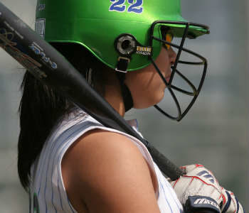 Girl playing softball