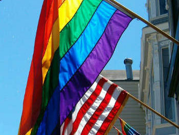 Rainbow american flag