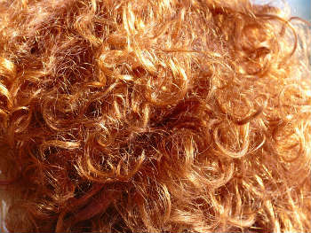 Curly red hair